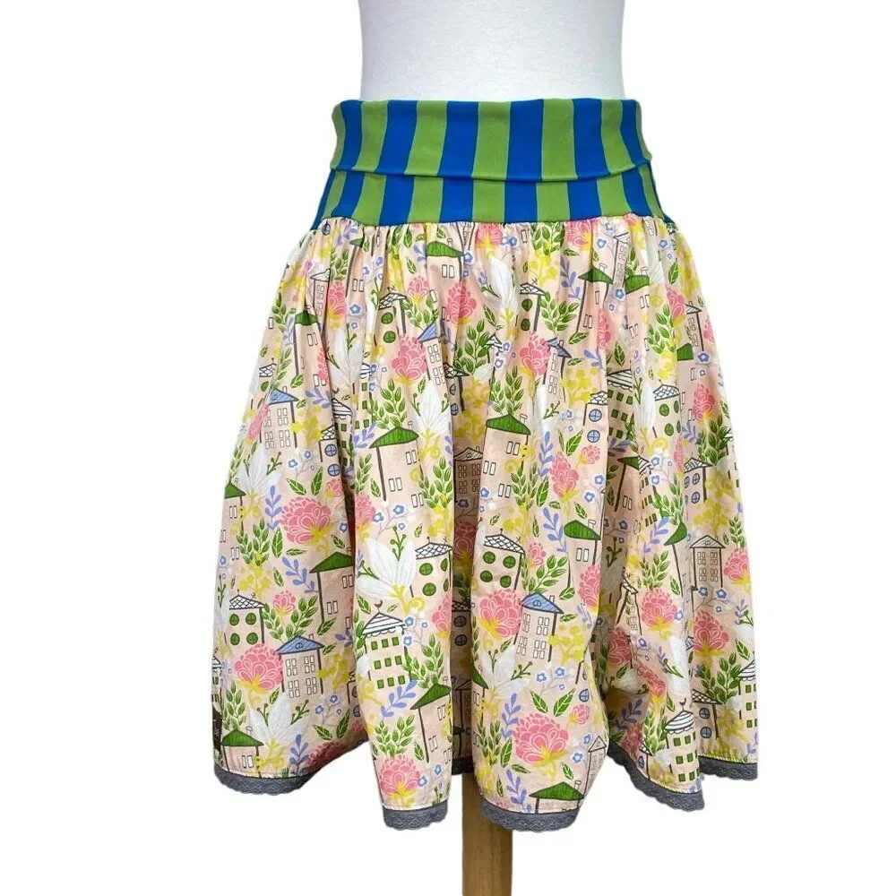 Matilda Jane Homeward Bound Mixed Print Skirt Women's Medium